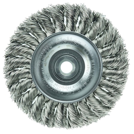 Weiler 4" Standard Twist Knot Wire Wheel, .020" Fill, 1/2"-3/8" Arbor Hole 8314